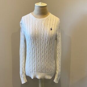 Ralph Lauren white Cable Knit Sweater 100% cotton